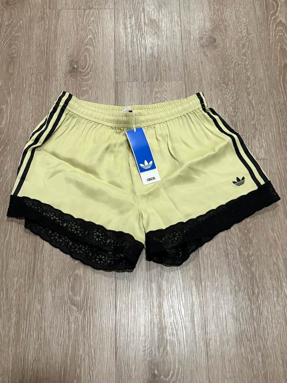 NWT Adidas Originals x ASOS satin lace hem shorts